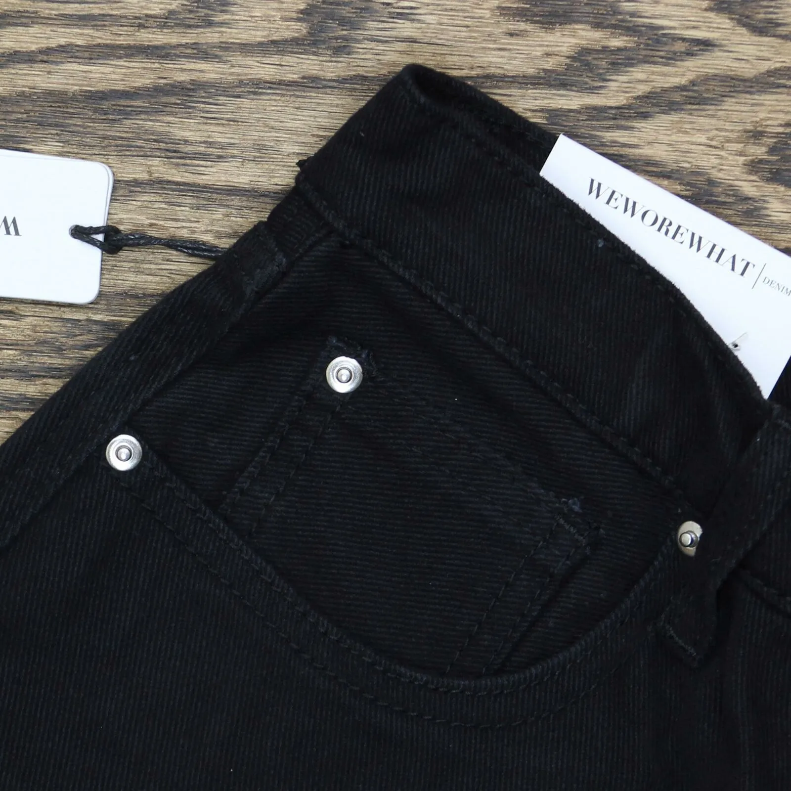 WeWoreWhat The Danielle Crystal Exposed Button High Waist Jeans