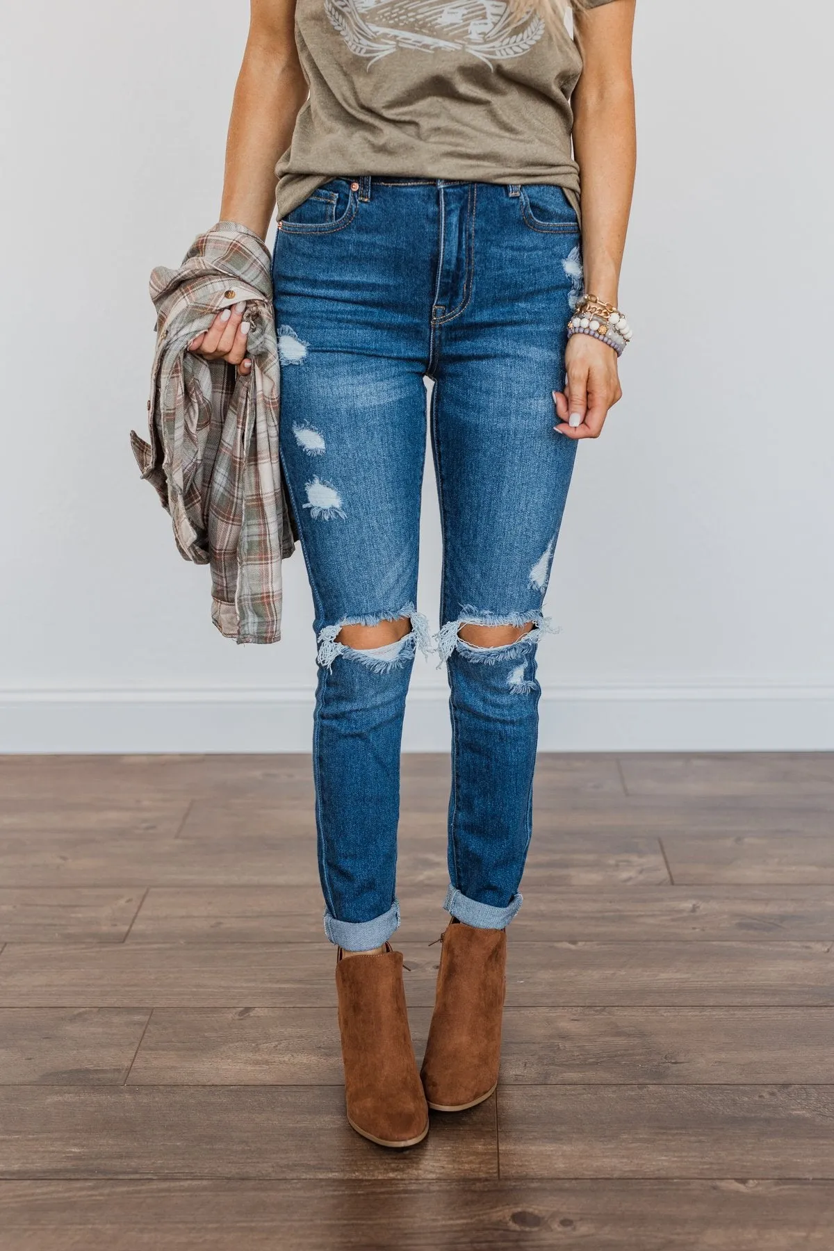 White Birch Distressed Skinny Jeans- Ramona Wash