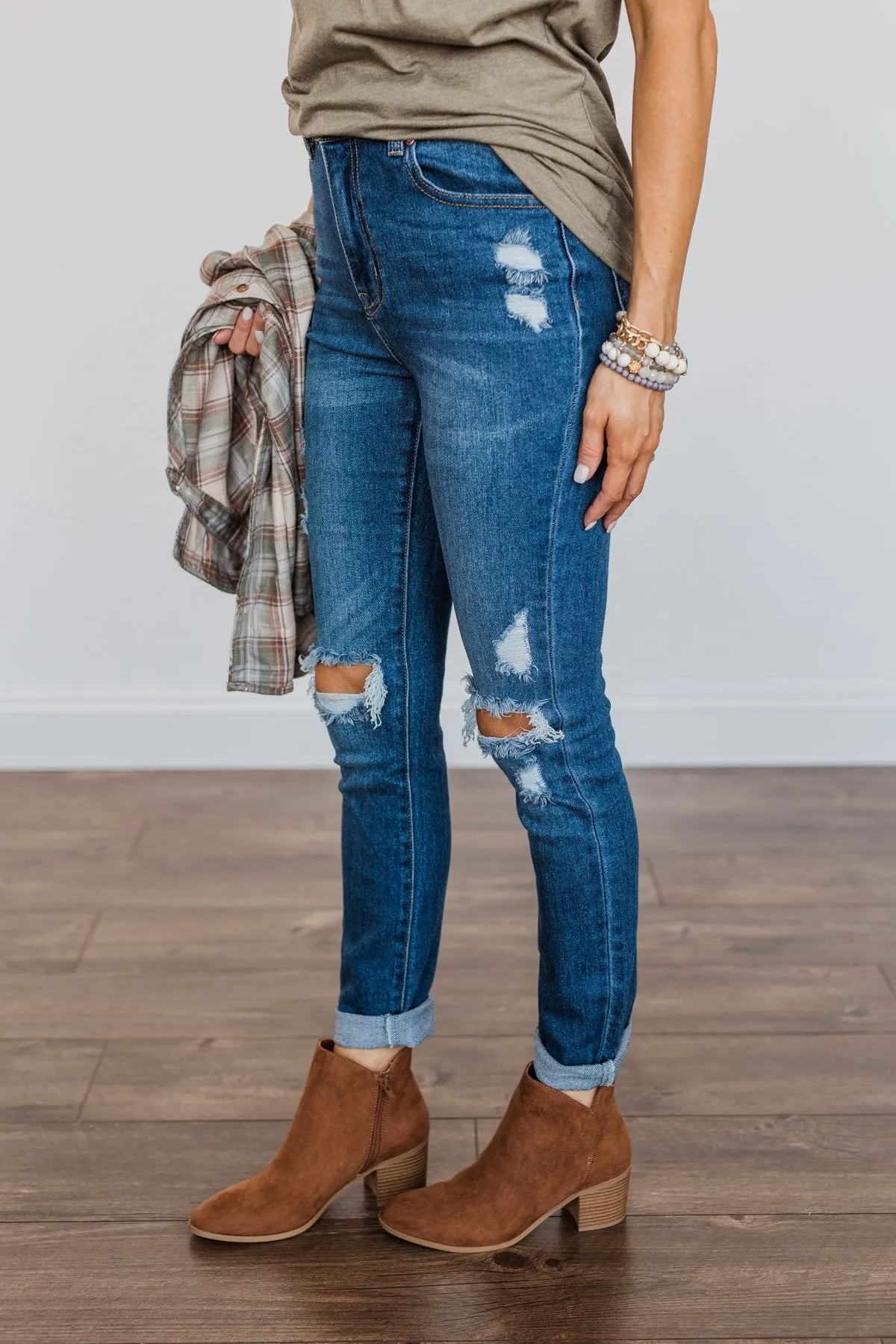 White Birch Distressed Skinny Jeans- Ramona Wash
