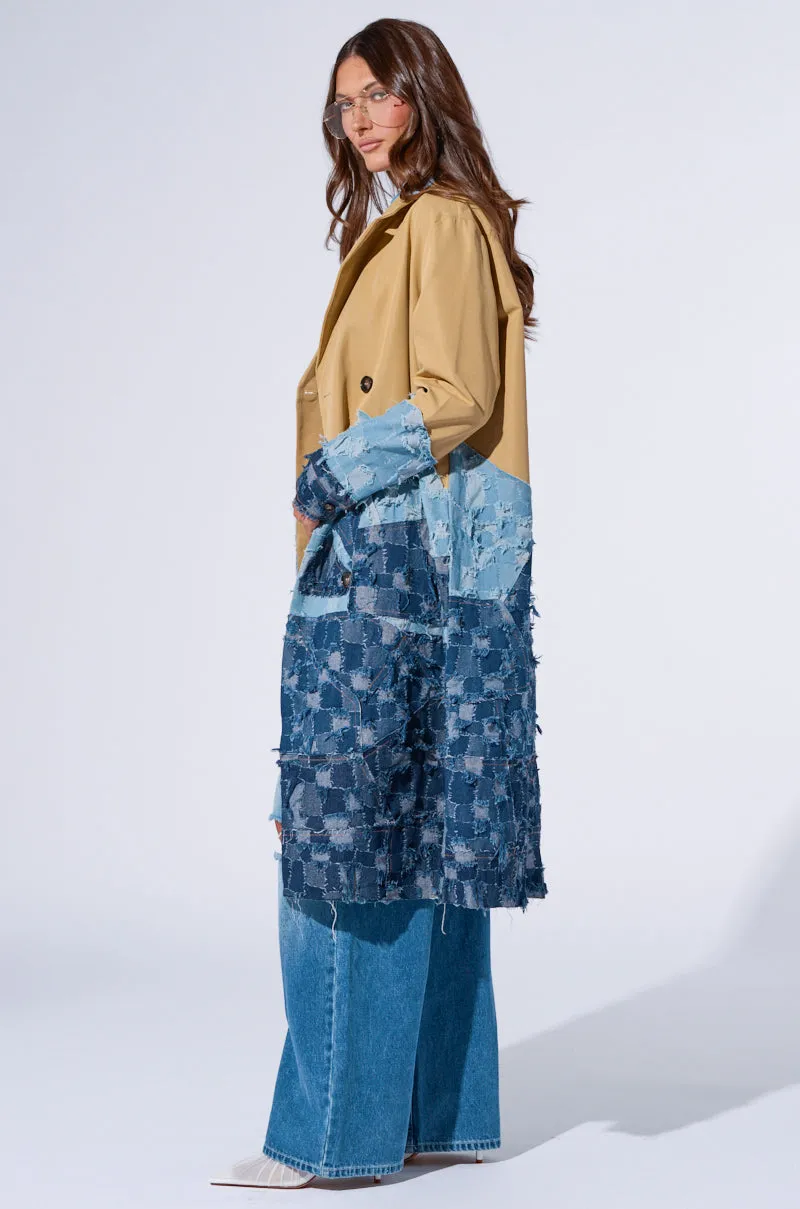 WICKER PARK DENIM DETAIL TRENCH