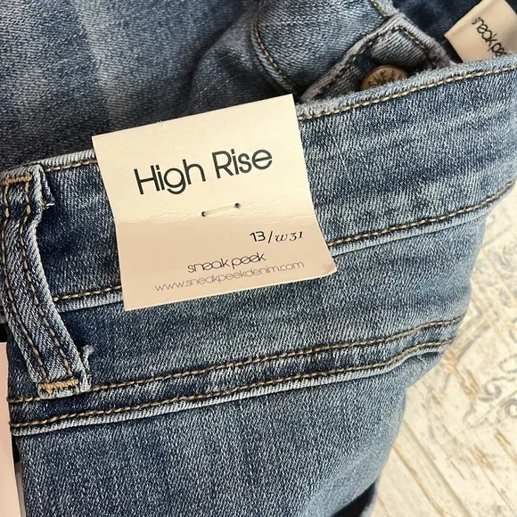 Windsor High Rise Button Up Distressed Skinny Jeans Size 13 / 31
