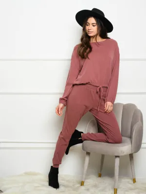 WOMEN'S BRUSHED LOUNGE WEAR 2PC. JOGGER SET