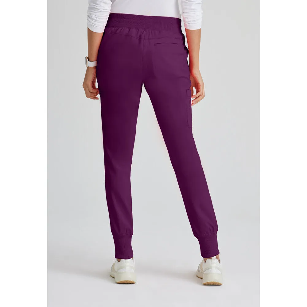 Women's Eden Jogger Scrub Pant - Greys Anatomy Spandex Stretch Collection / Color - Wine / Fit - Regular / Sizes - XS, S, M, L, XL, 2XL, 3XL by Barco Uniforms