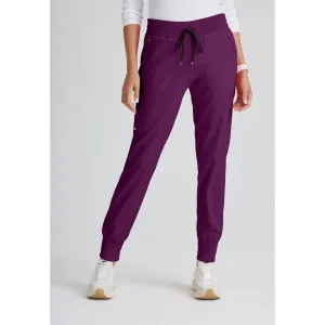 Women's Eden Jogger Scrub Pant - Greys Anatomy Spandex Stretch Collection / Color - Wine / Fit - Regular / Sizes - XS, S, M, L, XL, 2XL, 3XL by Barco Uniforms