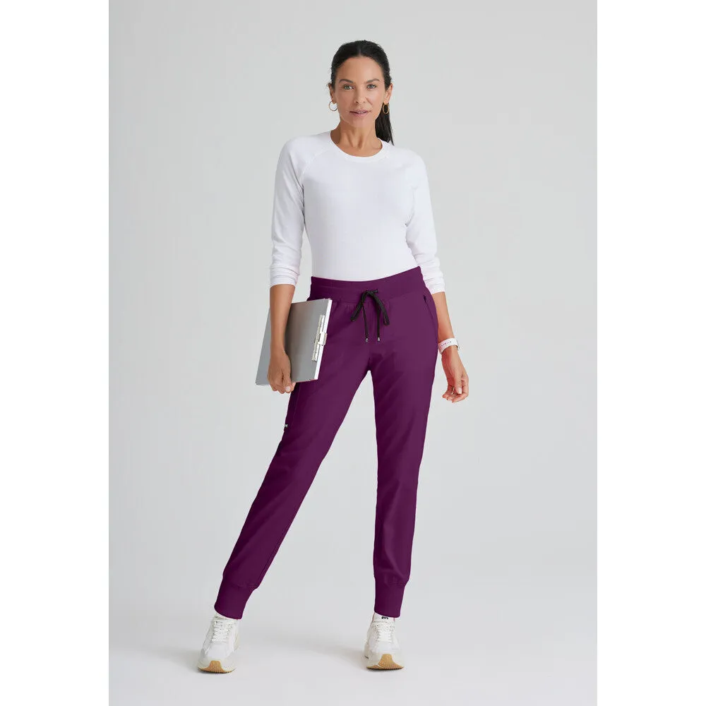 Women's Eden Jogger Scrub Pant - Greys Anatomy Spandex Stretch Collection / Color - Wine / Fit - Regular / Sizes - XS, S, M, L, XL, 2XL, 3XL by Barco Uniforms