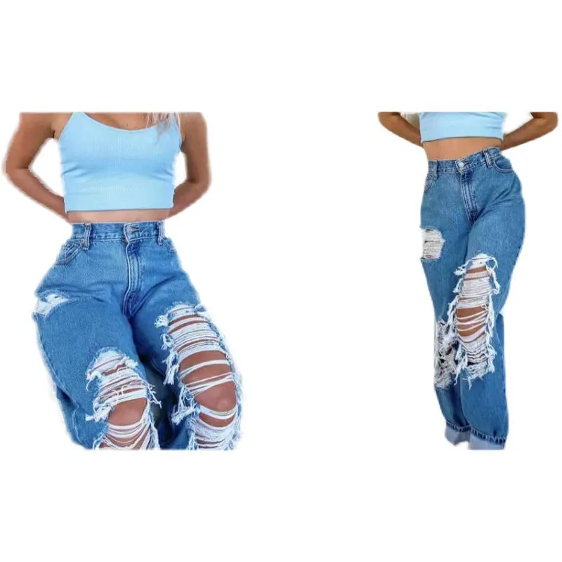 Women's Jeans  With Ripped Holes
