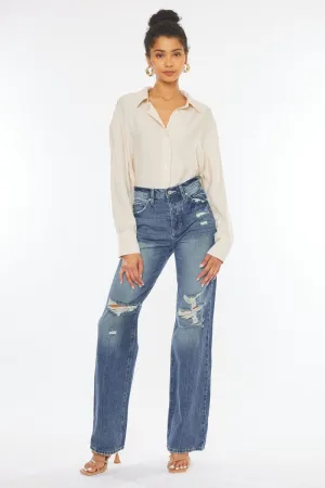 Women's KanCan ULTRA HIGH RISE 90’S WIDE LEG FLARE JEANS