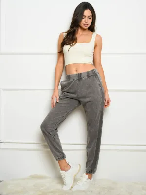 WOMEN'S TERRY WASHED JOGGER PANTS