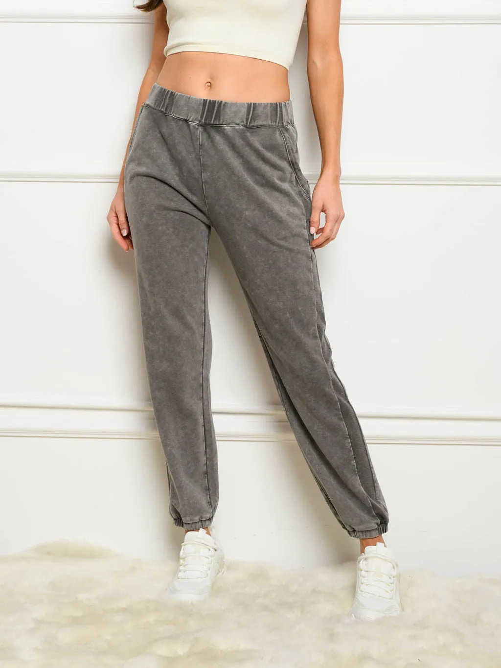 WOMEN'S TERRY WASHED JOGGER PANTS