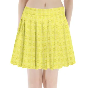 Yellow y2k plaid Pleated Mini Skirt