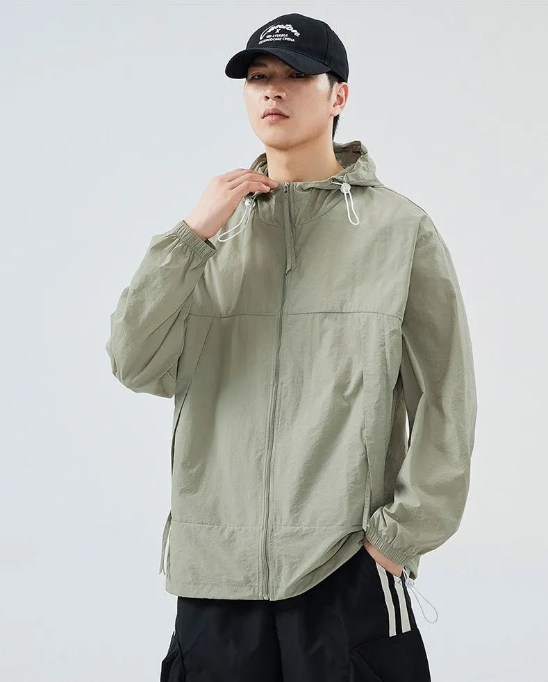 Zip-up Solid Windbreaker Perfect for Spring and Autumn