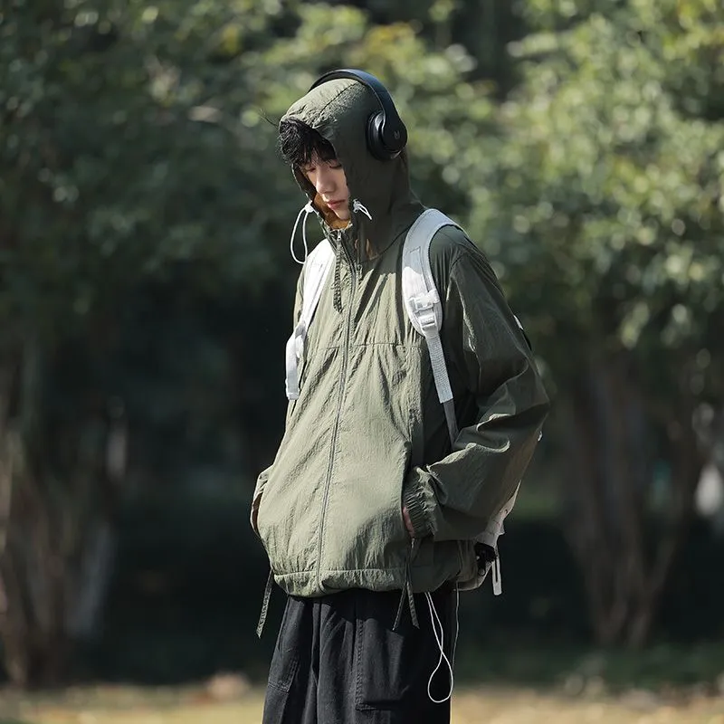 Zip-up Solid Windbreaker Perfect for Spring and Autumn