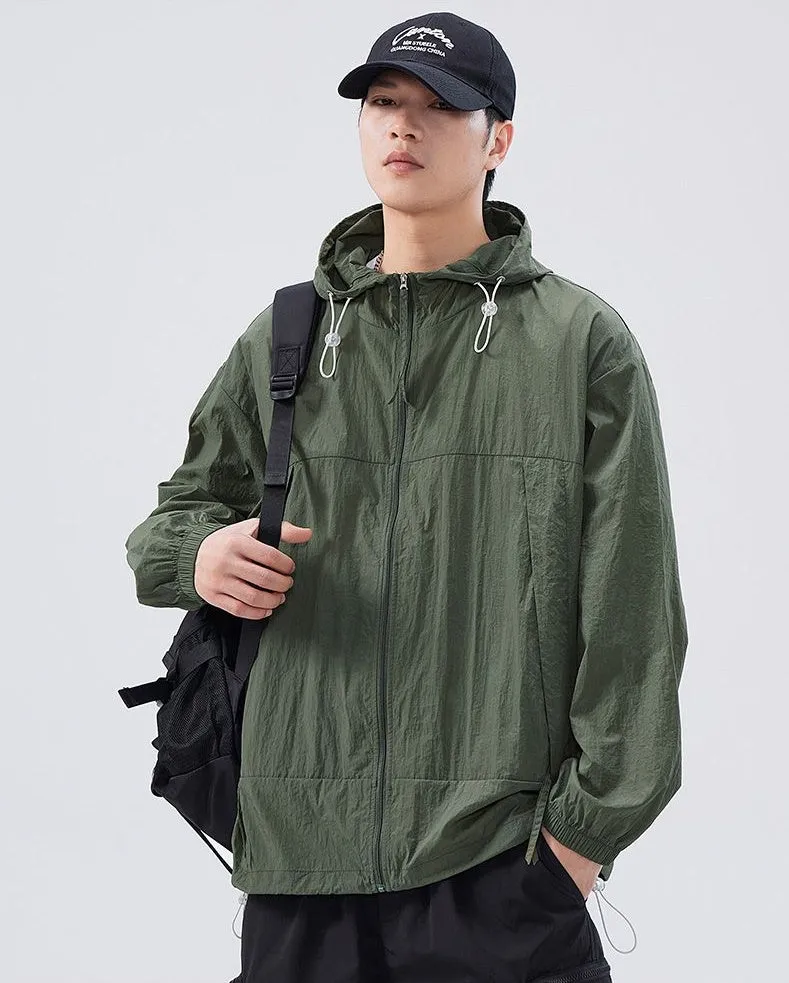 Zip-up Solid Windbreaker Perfect for Spring and Autumn