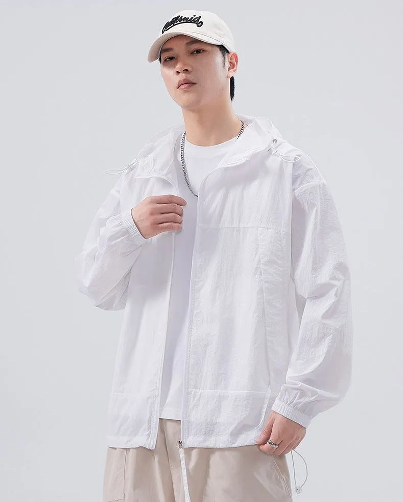 Zip-up Solid Windbreaker Perfect for Spring and Autumn
