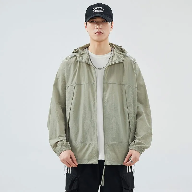 Zip-up Solid Windbreaker Perfect for Spring and Autumn
