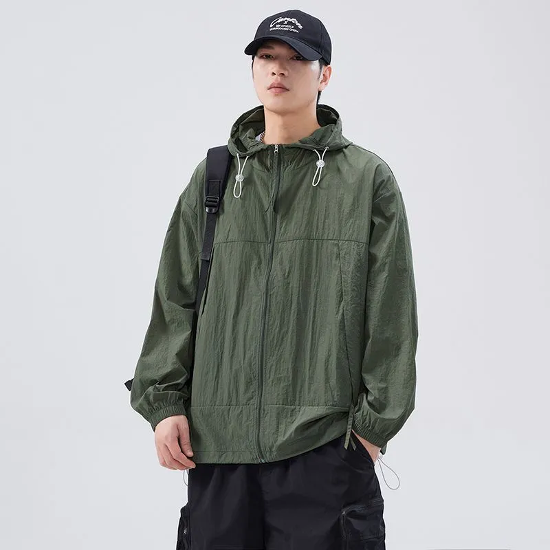 Zip-up Solid Windbreaker Perfect for Spring and Autumn