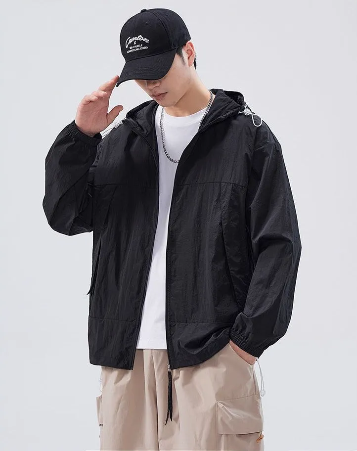 Zip-up Solid Windbreaker Perfect for Spring and Autumn