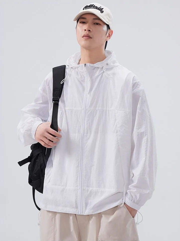 Zip-up Solid Windbreaker Perfect for Spring and Autumn