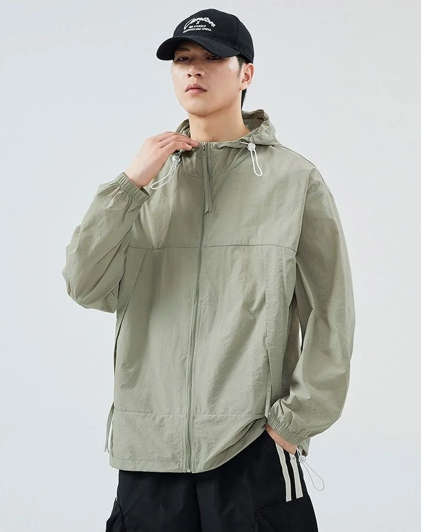Zip-up Solid Windbreaker Perfect for Spring and Autumn