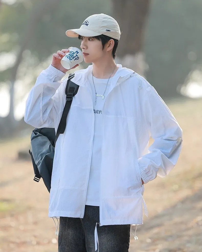 Zip-up Solid Windbreaker Perfect for Spring and Autumn