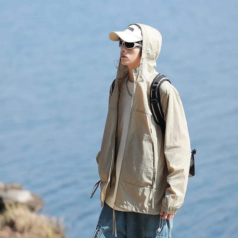 Zip-up Solid Windbreaker Perfect for Spring and Autumn