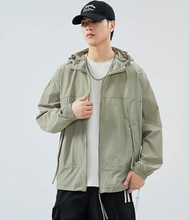Zip-up Solid Windbreaker Perfect for Spring and Autumn