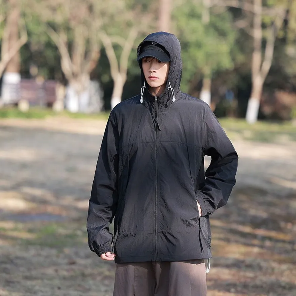 Zip-up Solid Windbreaker Perfect for Spring and Autumn