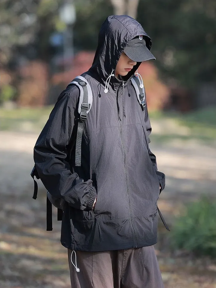 Zip-up Solid Windbreaker Perfect for Spring and Autumn