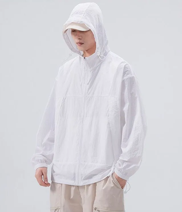 Zip-up Solid Windbreaker Perfect for Spring and Autumn