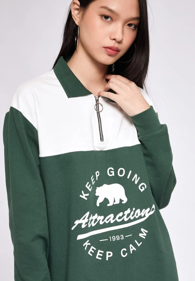 Zip Up Sweatshirt Mini Dress